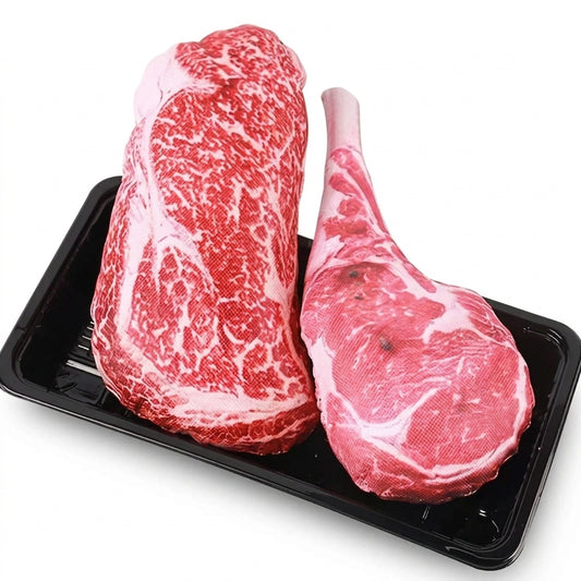Chew-A-Saurus: Funny Photorealistic Steak & Tomahawk Chew