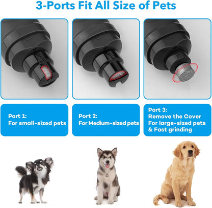 Dog Nail Grinder with 2 LED Light - New Version 2-Speed Powerful Electric Pet Nail Trimmer Professional Quiet Painless Paws Grooming & Smoothing for Small Medium Large Dogs and Cats
